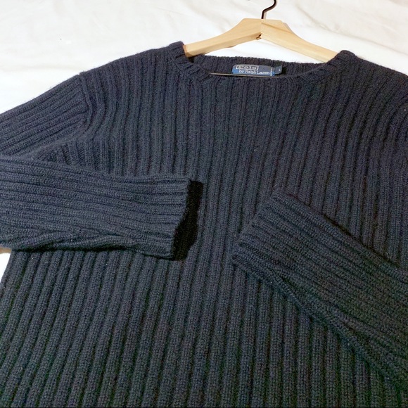 Cashmere Polo by Ralph Lauren Wool sweater navy - Picture 2 of 6